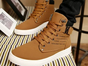 Fashion Men Casual Shoes High Top Canvas Shoes Sneakers Man Lace-Up Breathable Trainers Men Baskets Homme Basic Flats Shoes 365